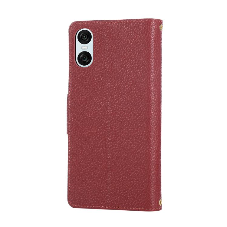 For Sony Xperia 10 VI Round Buckle Zipper Wallet Leather Phone Case with Crossbody Strap