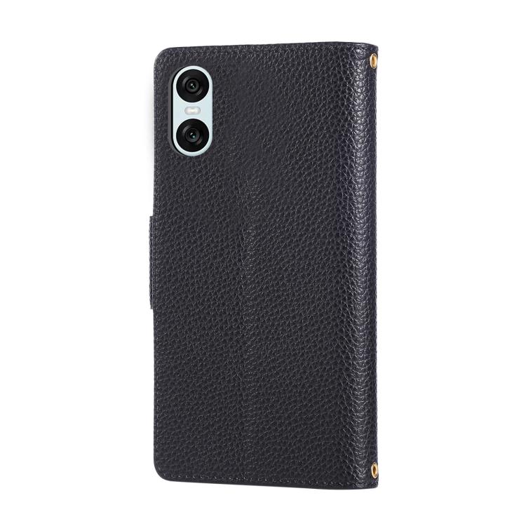 For Sony Xperia 10 VI Round Buckle Zipper Wallet Leather Phone Case with Crossbody Strap