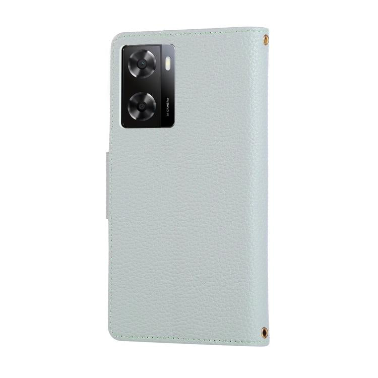 For OPPO A57 / A77 5G Global Round Buckle Zipper Wallet Leather Phone Case with Crossbody Strap
