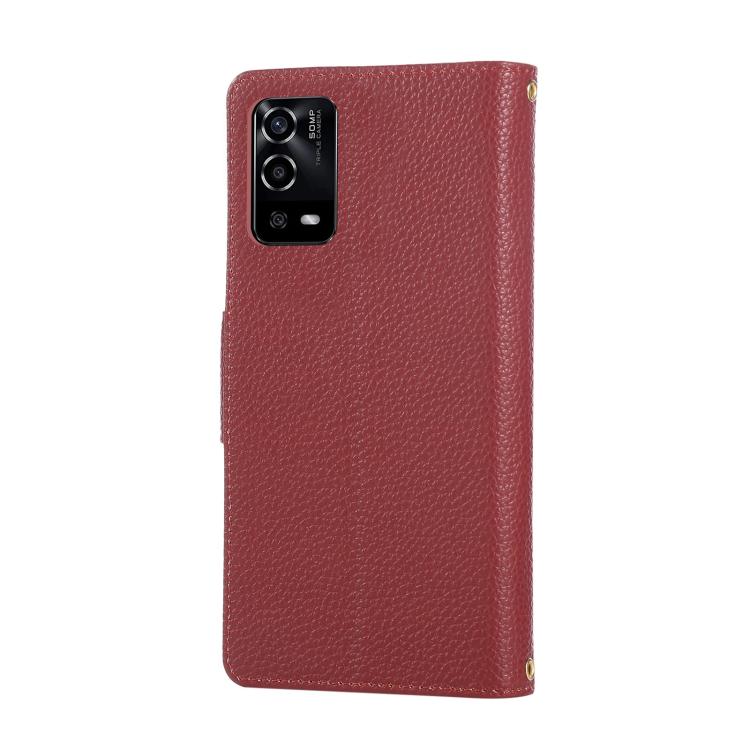 For OPPO A55 4G / 5G / A54 4G Round Buckle Zipper Wallet Leather Phone Case with Crossbody Strap