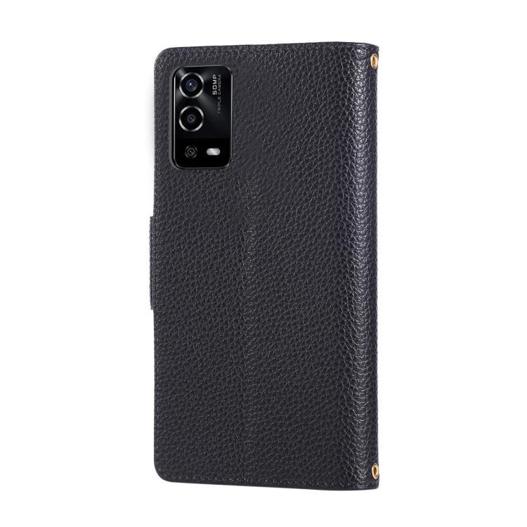 For OPPO A55 4G / 5G / A54 4G Round Buckle Zipper Wallet Leather Phone Case with Crossbody Strap