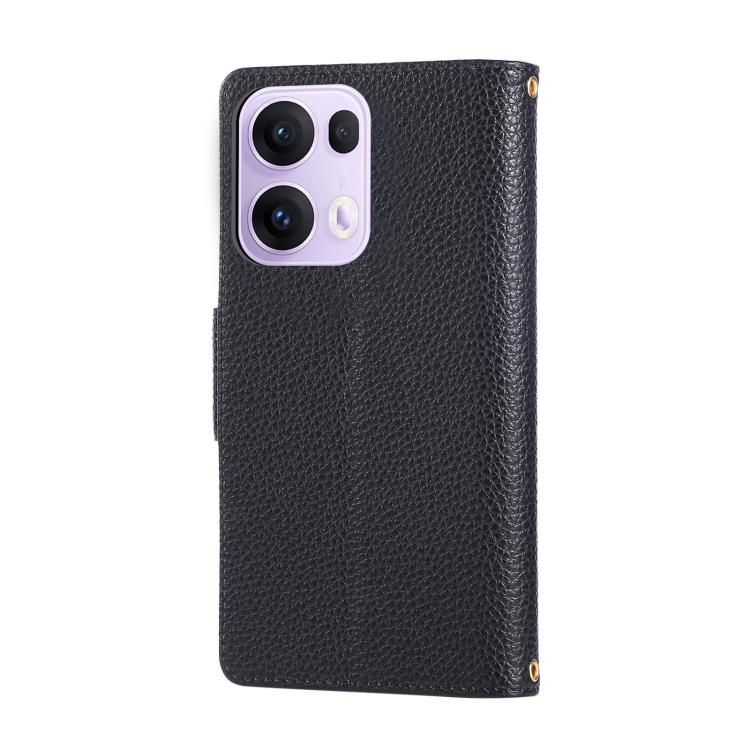 For OPPO Reno13 Pro Round Buckle Zipper Wallet Leather Phone Case with Crossbody Strap