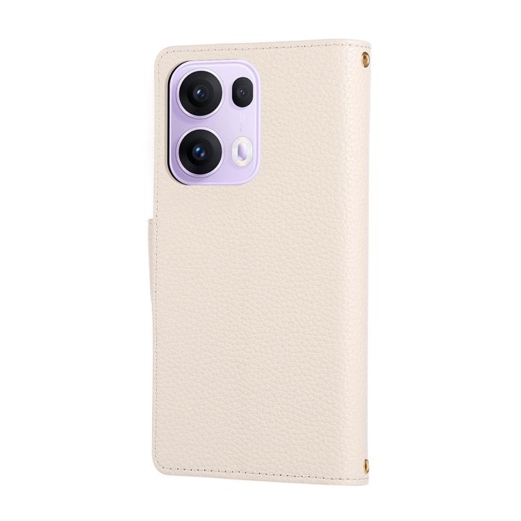 For OPPO Reno13 Pro Round Buckle Zipper Wallet Leather Phone Case with Crossbody Strap