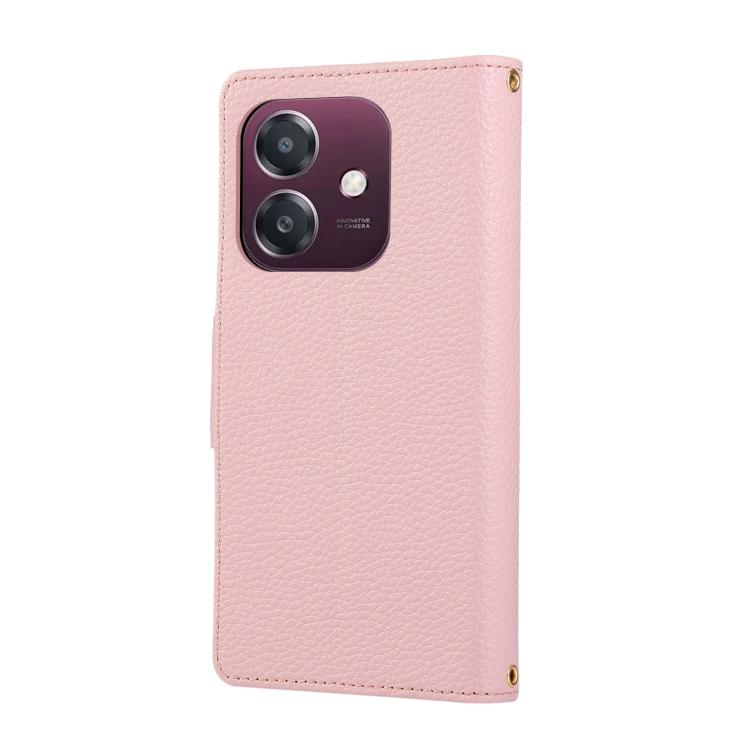 For OPPO A3x / A3 5G / 4G Round Buckle Zipper Wallet Leather Phone Case with Crossbody Strap