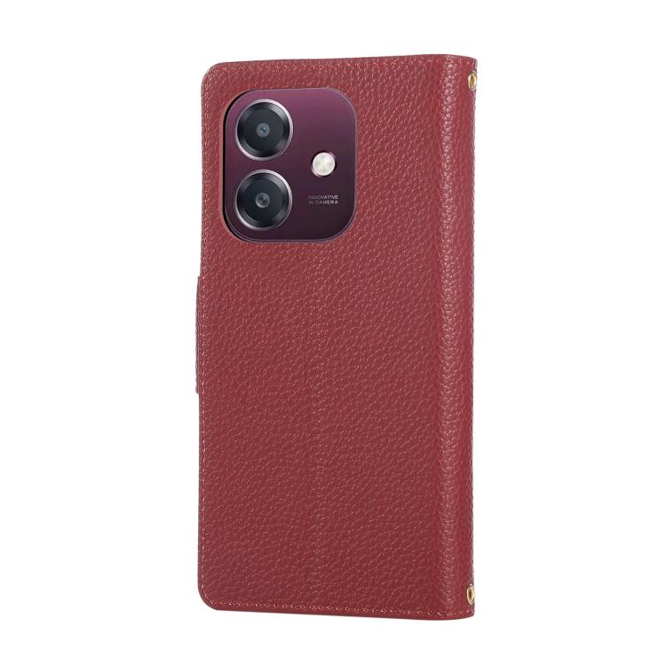For OPPO A3x / A3 5G / 4G Round Buckle Zipper Wallet Leather Phone Case with Crossbody Strap