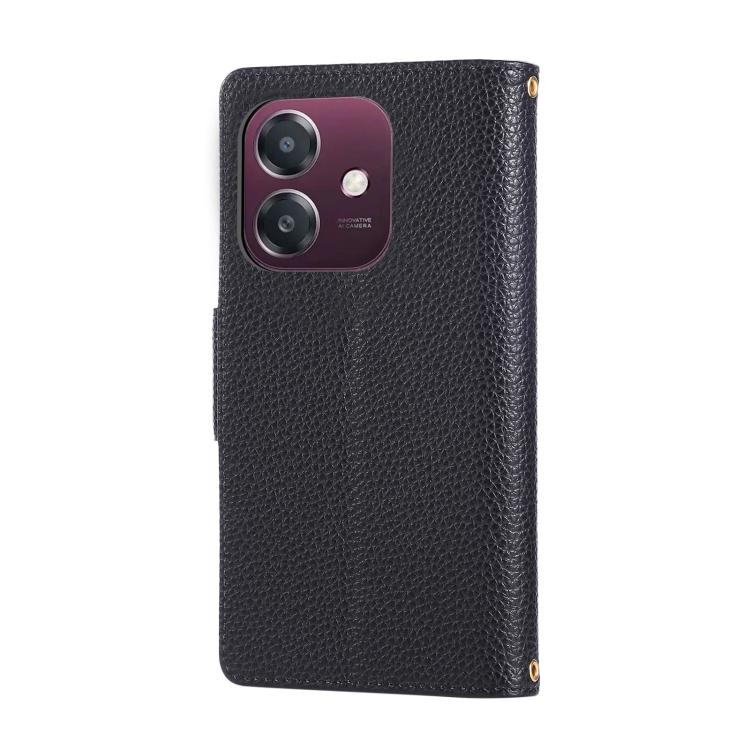 For OPPO A3x / A3 5G / 4G Round Buckle Zipper Wallet Leather Phone Case with Crossbody Strap