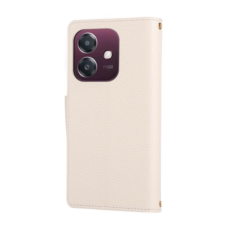 For OPPO A3x / A3 5G / 4G Round Buckle Zipper Wallet Leather Phone Case with Crossbody Strap