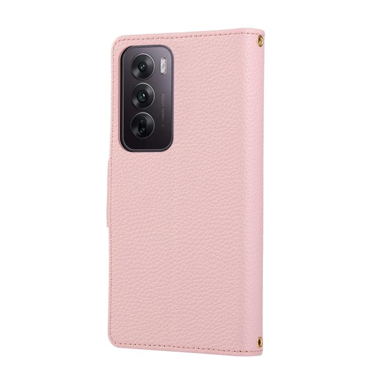 For OPPO Reno12 Pro Global Round Buckle Zipper Wallet Leather Phone Case with Crossbody Strap