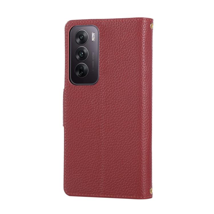 For OPPO Reno12 Pro Global Round Buckle Zipper Wallet Leather Phone Case with Crossbody Strap