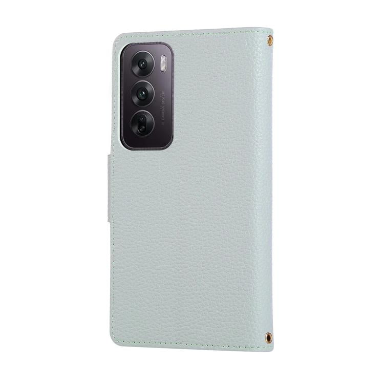 For OPPO Reno12 Pro Global Round Buckle Zipper Wallet Leather Phone Case with Crossbody Strap