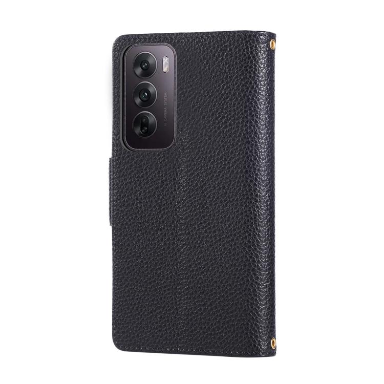 For OPPO Reno12 Pro Global Round Buckle Zipper Wallet Leather Phone Case with Crossbody Strap