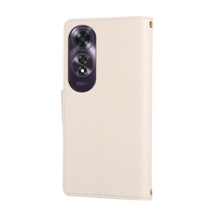 For OPPO A60 4G Global Round Buckle Zipper Wallet Leather Phone Case with Crossbody Strap