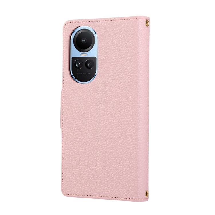 For OPPO Reno10 /10 Pro Global Round Buckle Zipper Wallet Leather Phone Case with Crossbody Strap