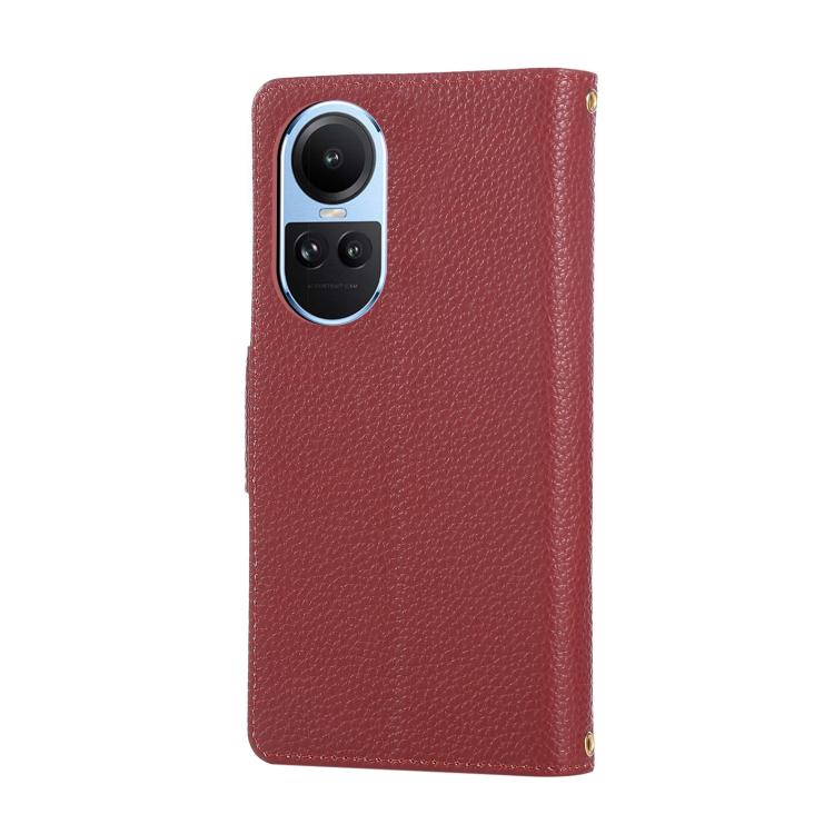 For OPPO Reno10 /10 Pro Global Round Buckle Zipper Wallet Leather Phone Case with Crossbody Strap