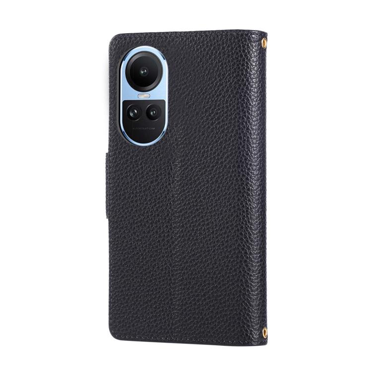 For OPPO Reno10 /10 Pro Global Round Buckle Zipper Wallet Leather Phone Case with Crossbody Strap