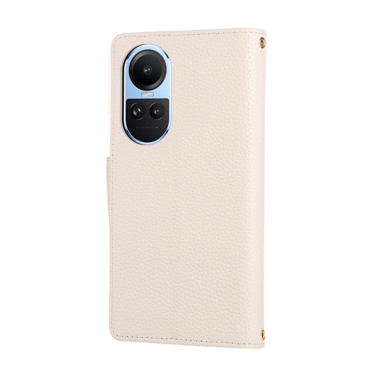 For OPPO Reno10 /10 Pro Global Round Buckle Zipper Wallet Leather Phone Case with Crossbody Strap