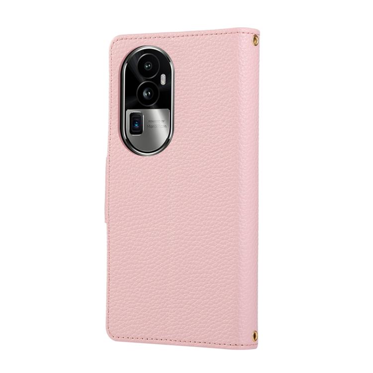For OPPO Reno10 Pro+ Round Buckle Zipper Wallet Leather Phone Case with Crossbody Strap