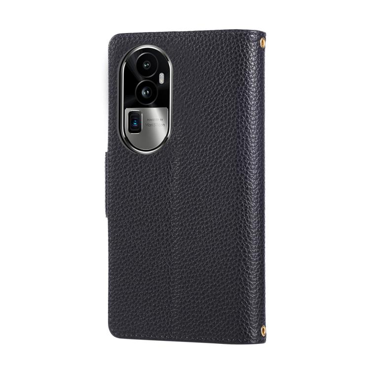 For OPPO Reno10 Pro+ Round Buckle Zipper Wallet Leather Phone Case with Crossbody Strap