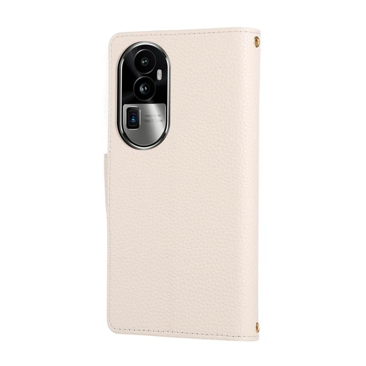 For OPPO Reno10 Pro+ Round Buckle Zipper Wallet Leather Phone Case with Crossbody Strap