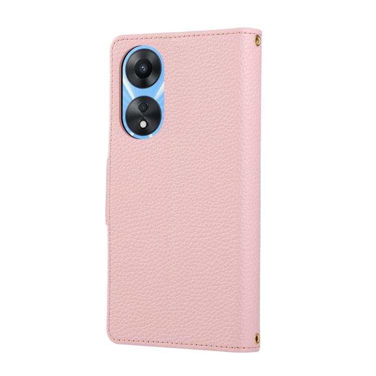 For OPPO A78 5G / A58 5G Round Buckle Zipper Wallet Leather Phone Case with Crossbody Strap