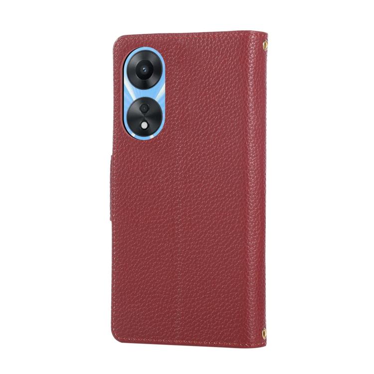 For OPPO A78 5G / A58 5G Round Buckle Zipper Wallet Leather Phone Case with Crossbody Strap