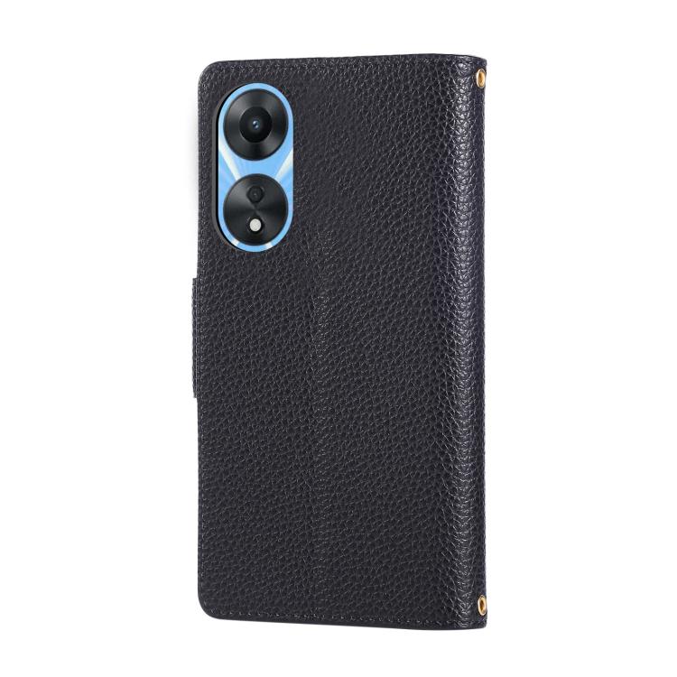 For OPPO A78 5G / A58 5G Round Buckle Zipper Wallet Leather Phone Case with Crossbody Strap