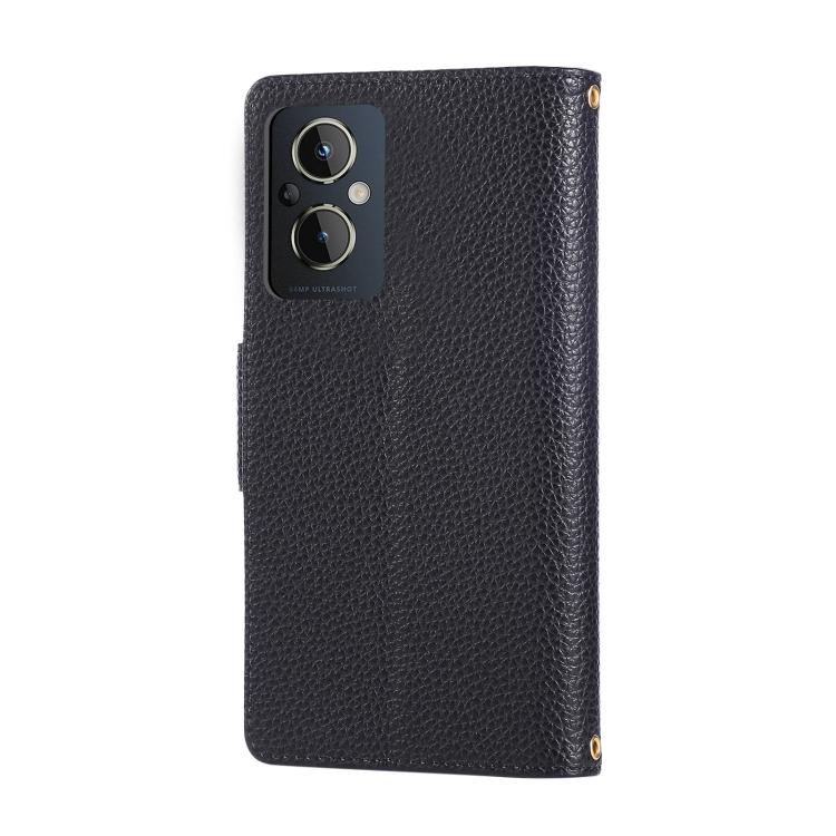 For OPPO F21 Pro 5G Global  Round Buckle Zipper Wallet Leather Phone Case with Crossbody Strap