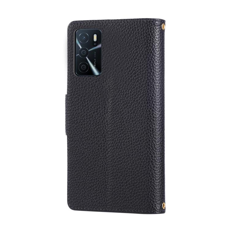 For OPPO A16 4G Round Buckle Zipper Wallet Leather Phone Case with Crossbody Strap