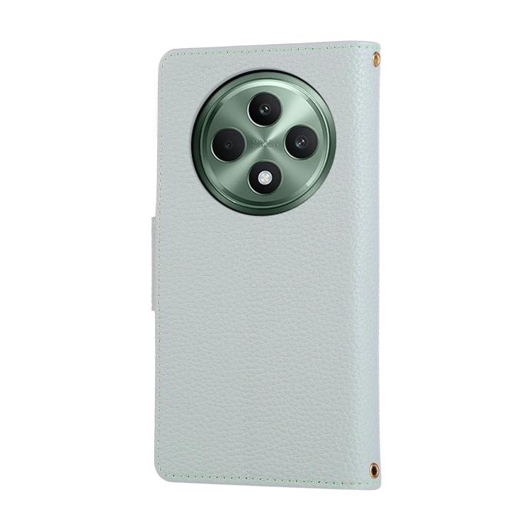 For OPPO Reno12 F Round Buckle Zipper Wallet Leather Phone Case with Crossbody Strap