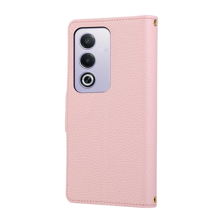For OPPO A3 Pro India / A80 5G Round Buckle Zipper Wallet Leather Phone Case with Crossbody Strap