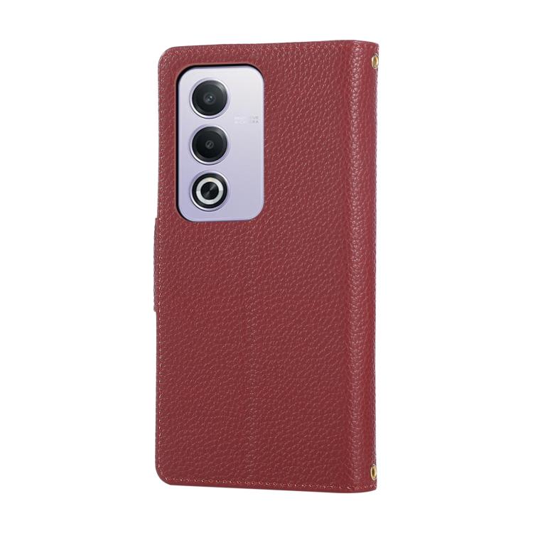 For OPPO A3 Pro India / A80 5G Round Buckle Zipper Wallet Leather Phone Case with Crossbody Strap