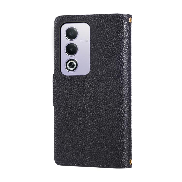 For OPPO A3 Pro India / A80 5G Round Buckle Zipper Wallet Leather Phone Case with Crossbody Strap