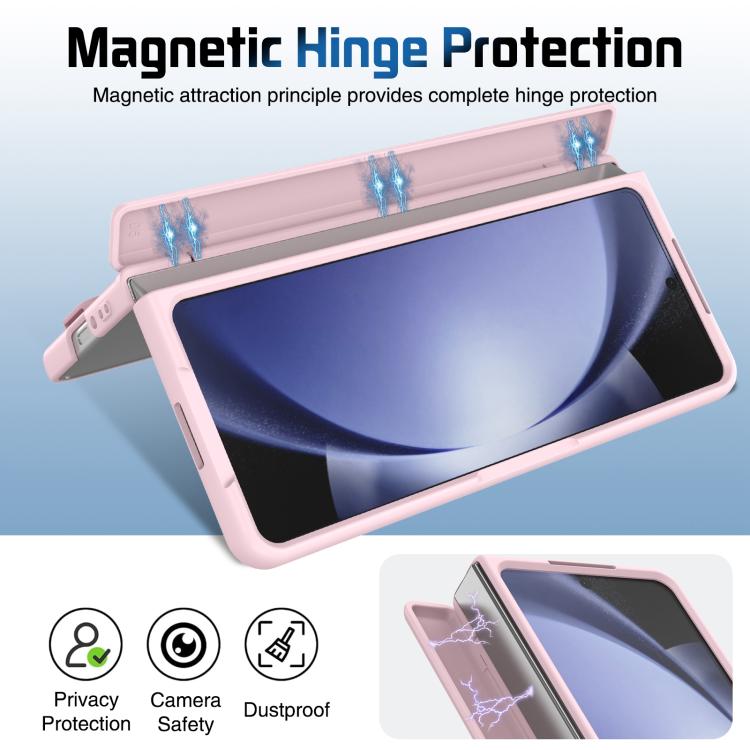 For Samsung Galaxy Z Fold5 Film Integrated Lens Frame Bracket Phone Case with Wristband
