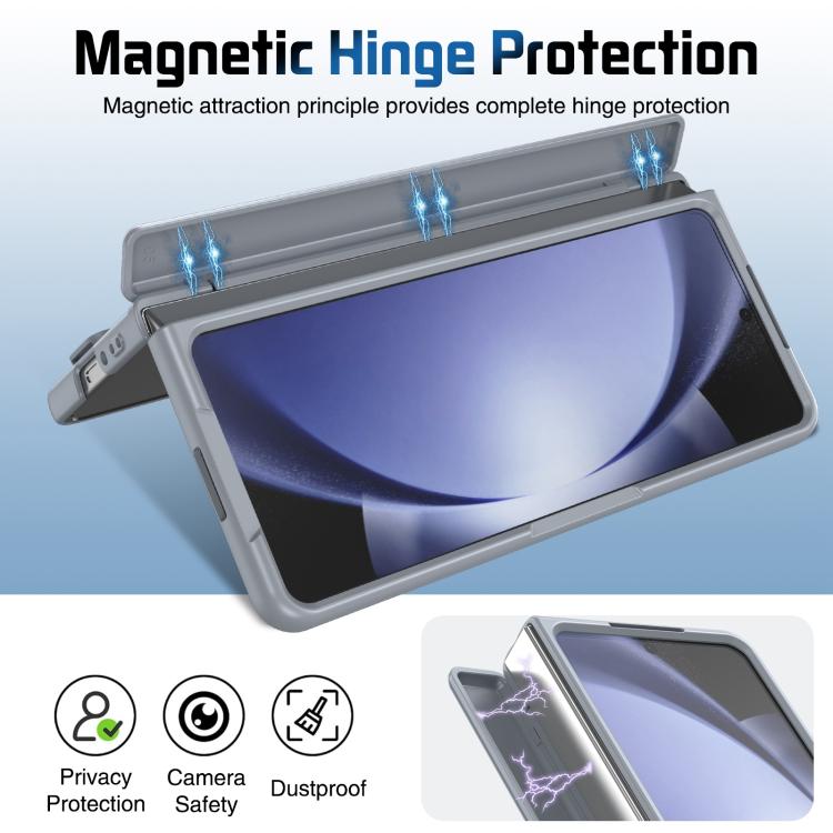 For Samsung Galaxy Z Fold5 Film Integrated Lens Frame Bracket Phone Case with Wristband