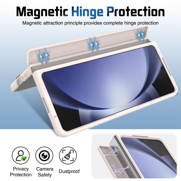 For Samsung Galaxy Z Fold5 Film Integrated Lens Frame Bracket Phone Case with Wristband