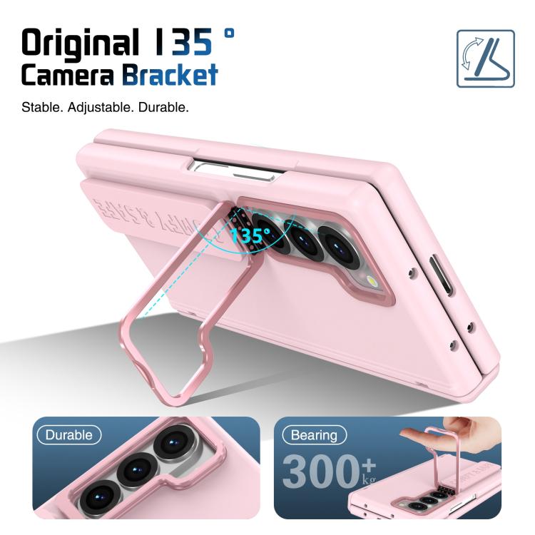 For Samsung Galaxy Z Fold6 Film Integrated Lens Frame Bracket Phone Case with Wristband