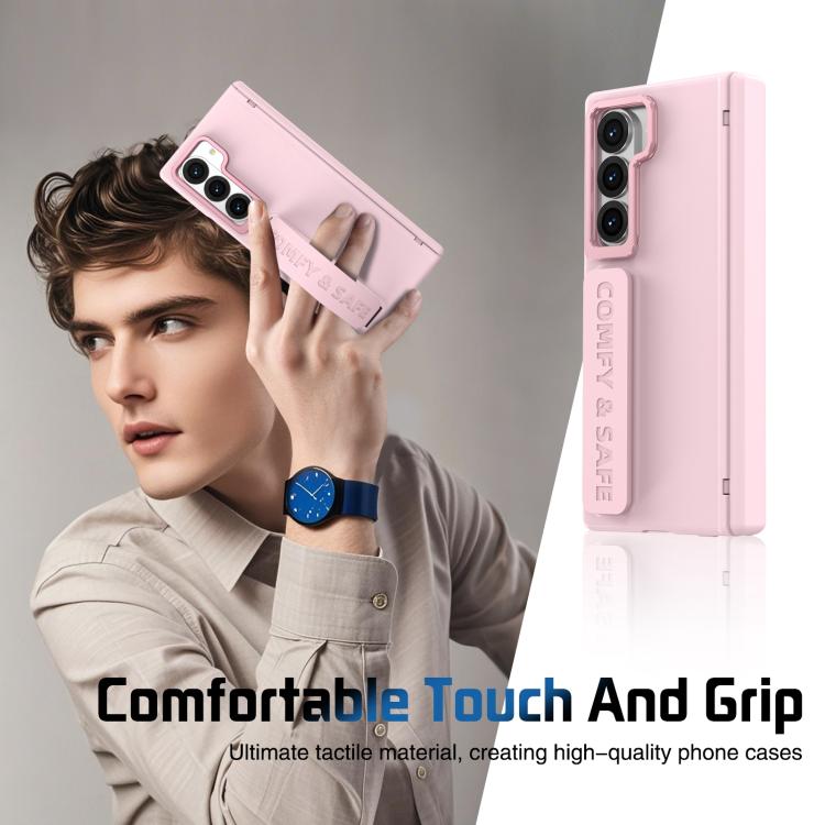 For Samsung Galaxy Z Fold6 Film Integrated Lens Frame Bracket Phone Case with Wristband