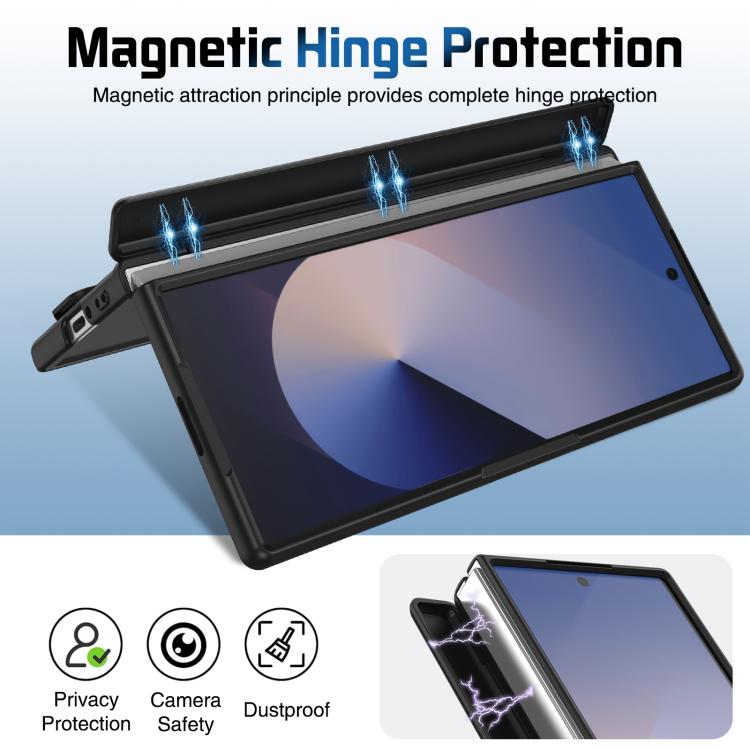 For Samsung Galaxy Z Fold6 Film Integrated Lens Frame Bracket Phone Case with Wristband