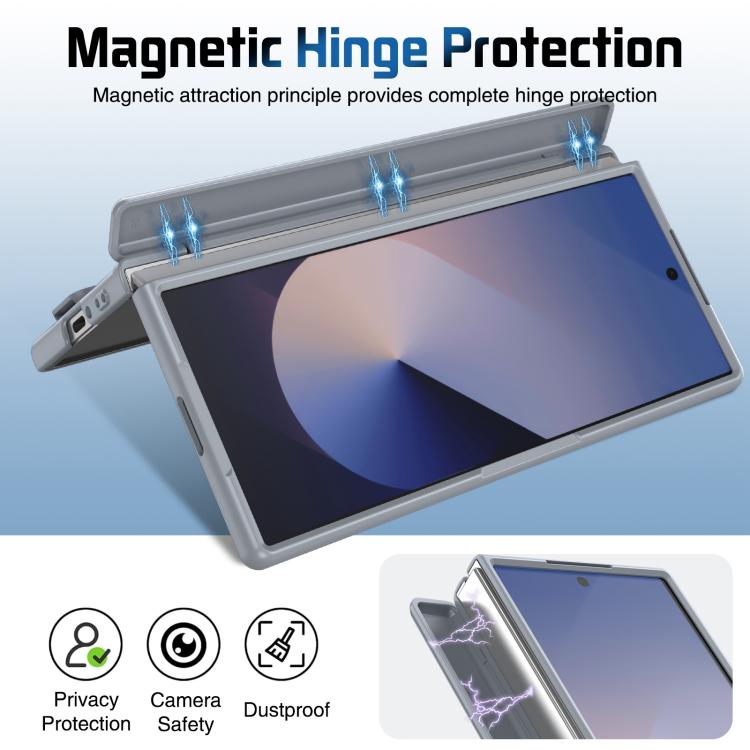 For Samsung Galaxy Z Fold6 Film Integrated Lens Frame Bracket Phone Case with Wristband