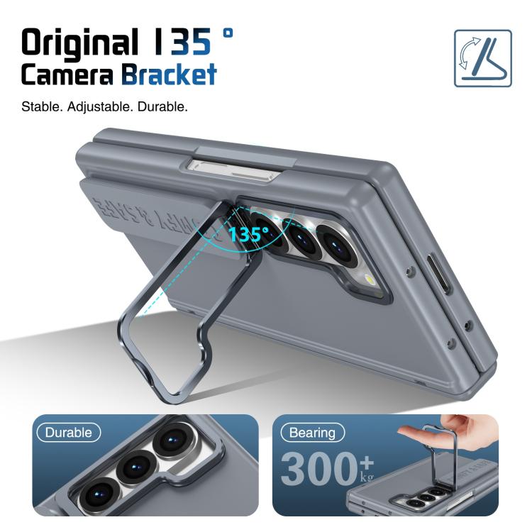 For Samsung Galaxy Z Fold6 Film Integrated Lens Frame Bracket Phone Case with Wristband