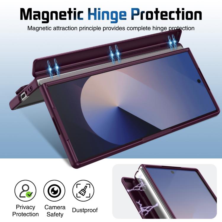 For Samsung Galaxy Z Fold6 Film Integrated Lens Frame Bracket Phone Case with Wristband