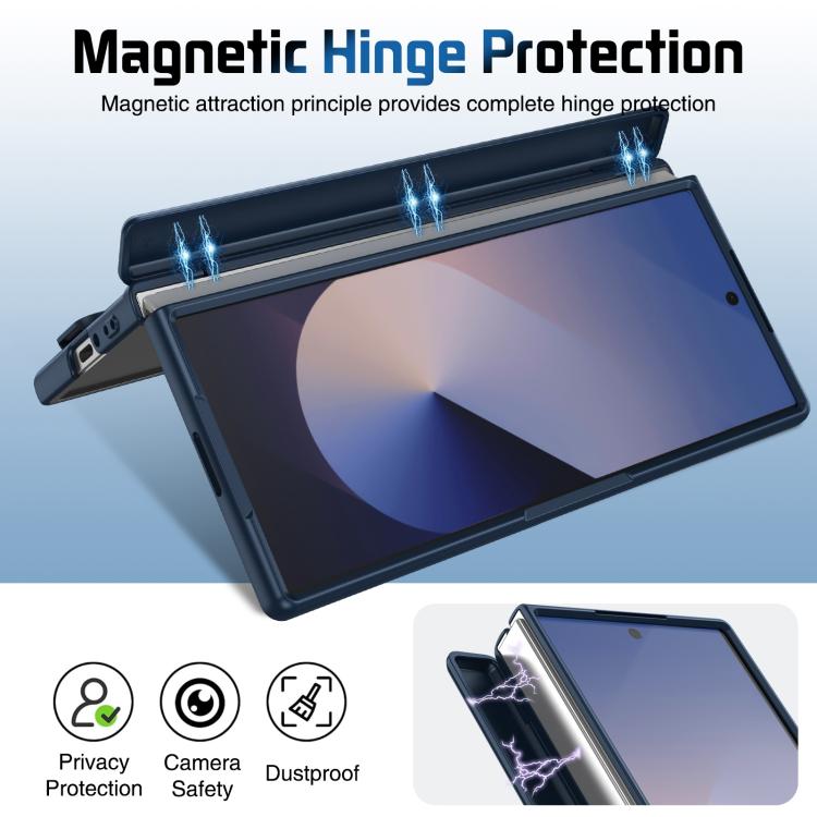 For Samsung Galaxy Z Fold6 Film Integrated Lens Frame Bracket Phone Case with Wristband