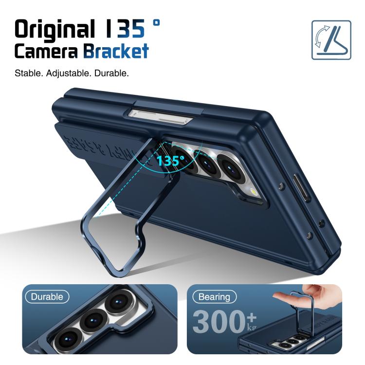 For Samsung Galaxy Z Fold6 Film Integrated Lens Frame Bracket Phone Case with Wristband