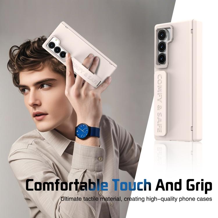 For Samsung Galaxy Z Fold6 Film Integrated Lens Frame Bracket Phone Case with Wristband