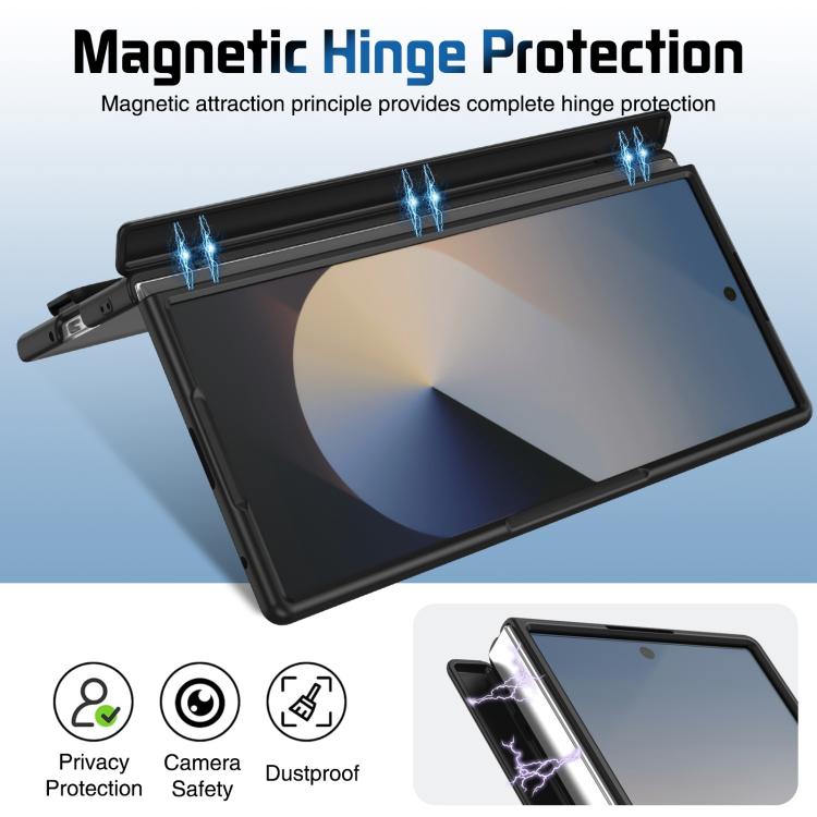 For Samsung Galaxy Z Fold7 Film Integrated Lens Frame Bracket Phone Case with Wristband