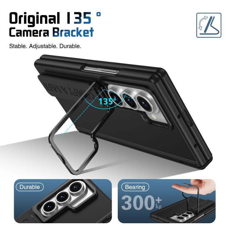 For Samsung Galaxy Z Fold7 Film Integrated Lens Frame Bracket Phone Case with Wristband