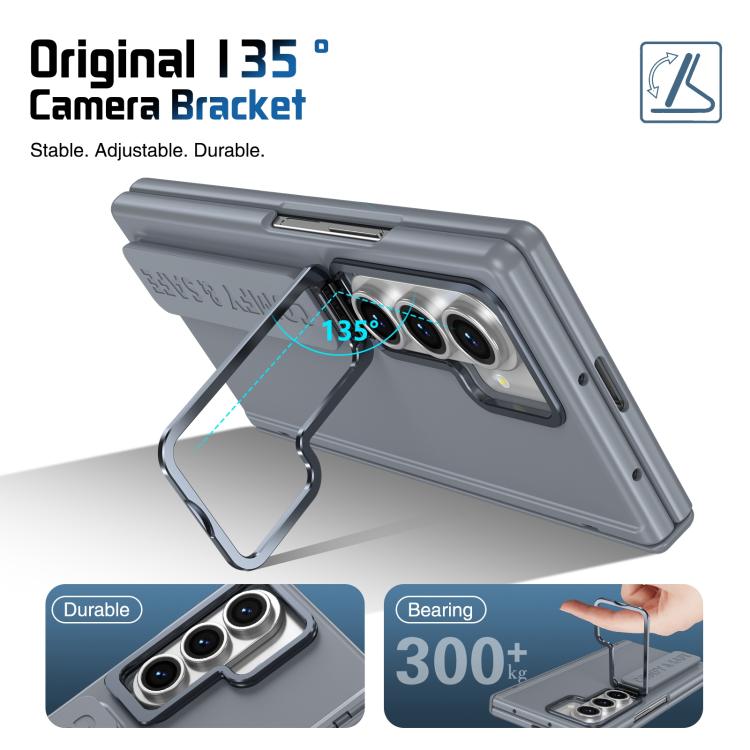 For Samsung Galaxy Z Fold7 Film Integrated Lens Frame Bracket Phone Case with Wristband