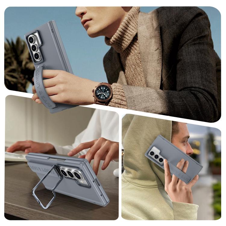 For Samsung Galaxy Z Fold7 Film Integrated Lens Frame Bracket Phone Case with Wristband