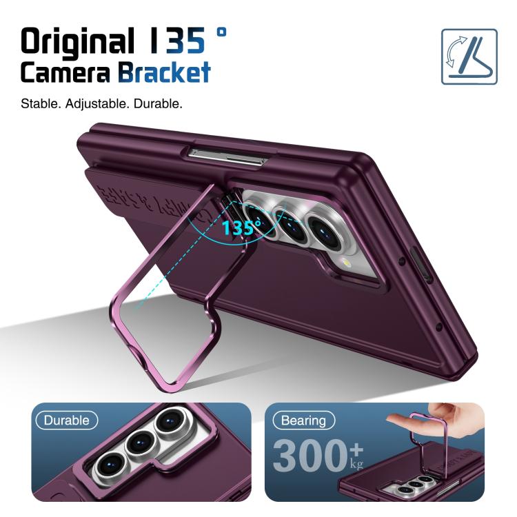 For Samsung Galaxy Z Fold7 Film Integrated Lens Frame Bracket Phone Case with Wristband