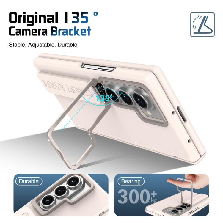 For Samsung Galaxy Z Fold7 Film Integrated Lens Frame Bracket Phone Case with Wristband